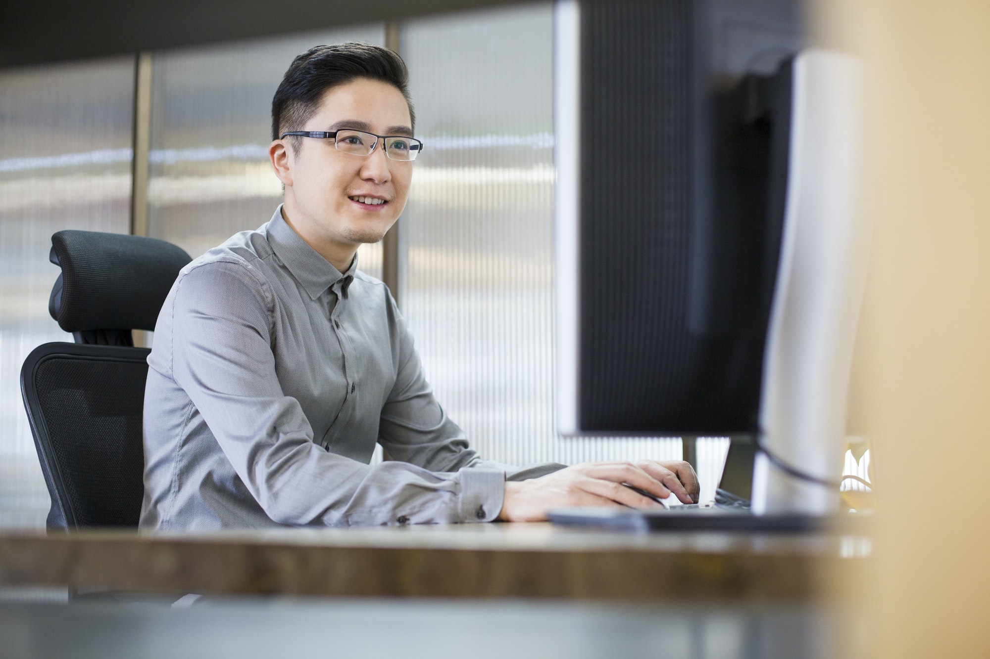 IT worker working in office